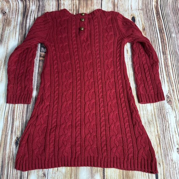 Catherine Malandrino Mini Girls Sz 18M Cable Knit Sweater Dress Leopard Vest Hat - Picture 3 of 10